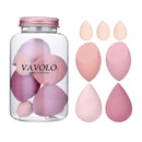 VAVOLO 7 PCs Pink Series Multi-color Makeup Sponge Set, Foundation Blending Beauty Blender, Flawless for Liquid Creams and Powders (A-Pink)
