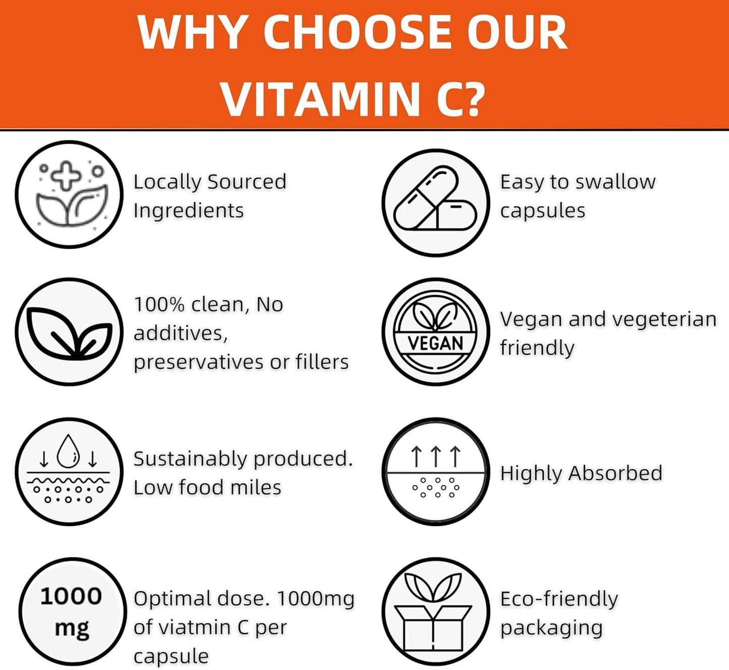 Mad Diet Scottish Vitamin C | Zero Additives | Practitioner Quality | Locally Sourced | 1000mg Capsules | 2 Month Supply | Trusted UK Brand | Immune Support | Suitable for Vegans and Vegetarians