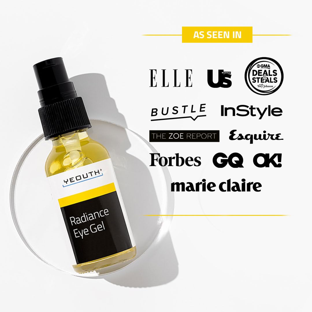 YEOUTH Under Eye Gel with Hyaluronic Acid, Targets The Appearance of Puffiness, Dark Circles & Under Eye Bags, Revitalizing Hydrating Skincare 30ml