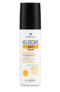 Heliocare 360 Color Gel Oil-Free Beige SPF 50 50ml / Gel Sunscreen For Face/Daily UVA UVB Visible Light Infrared-A Anti-Ageing Sun Protection/Matte Foundation Coverage