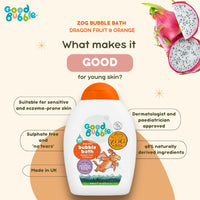 Good Bubble Zog Dragon Fruit & Orange Bubble Bath (400ml) - Tear-Free Baby and Toddler Bath Wash for Sensitive & Eczema-Prone Skin