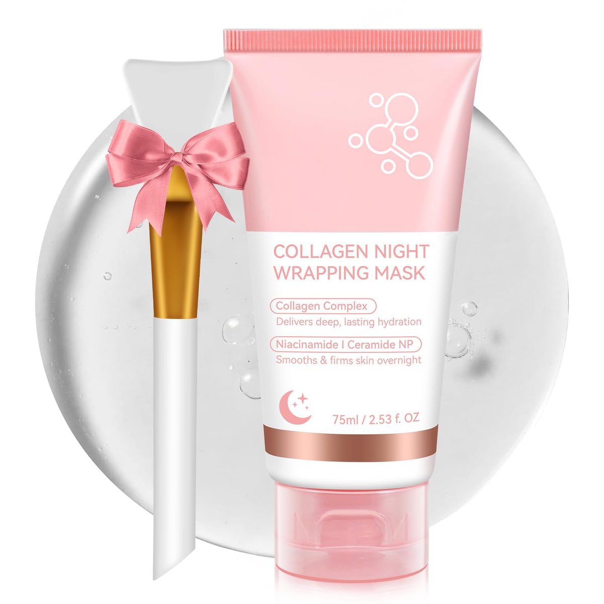 WELOSUER Collagen Night Wrapping Mask 75ml, Collagen Face Mask, Overnight Sleeping Mask with Hydrolysed Elasticity Visible Improved, for Dry & Dehydrated Skin, Reduce Skin Sagging & Dullness