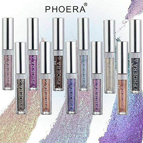 Phoera AQUAPURITY - PHOERA Magnificent Metals Waterproof Liquid Glitter & Glow Eyeshadow Palette Shimmer Long Lasting Cosmetic Metallic Eye Shadow Pigment Makeup (107 TRUST FUND)