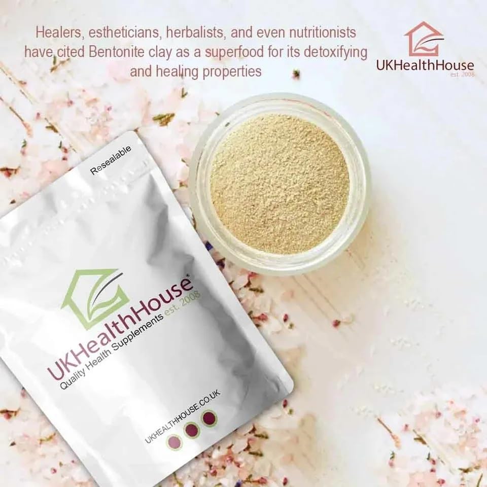 UKHealthHouse Calcium Bentonite Fuller's Earth Natural Detox Healing Clay Fine Powder Pure Full of Natural Minerals (2.5kg)