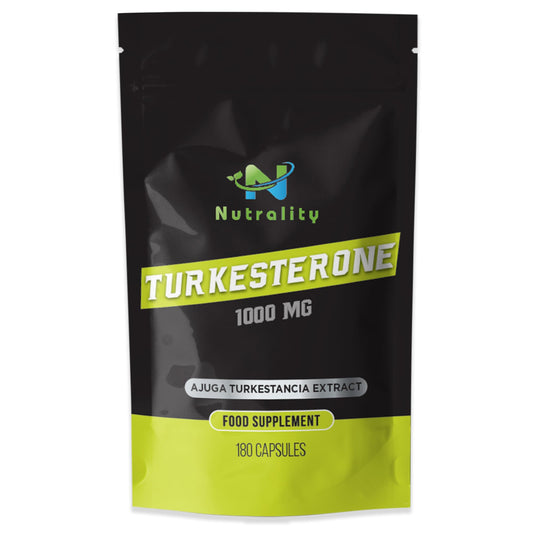 Nutrality Turkesterone Supplement 1000mg | Muscle Building, Recovery & Mood Boost | Strength Enhancer, Immune Support, Ajuga Turkestancia Extract |180 Day Supply Capsules, Vegan