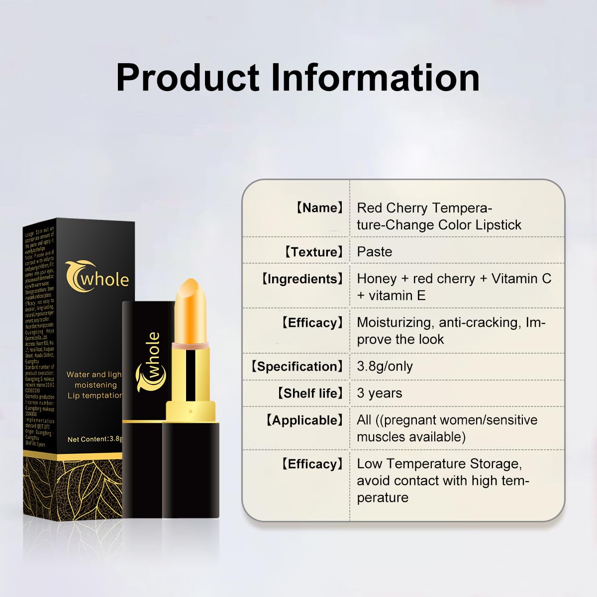 Cwhole Red Cherry Lip Balm Color Changing Lipstick Set PH Mood Magic Temperature Lipstick Long Lasting waterproof