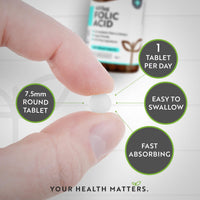 Folic Acid Tablets 400 mcg - 400 Vegan Vitamin B9 Tablets - 13 Month Supply - Pregnancy Care - Normal Function of Immune System & Maternal Tissue Growth During Pregnancy - Made in The UK by Nutravita