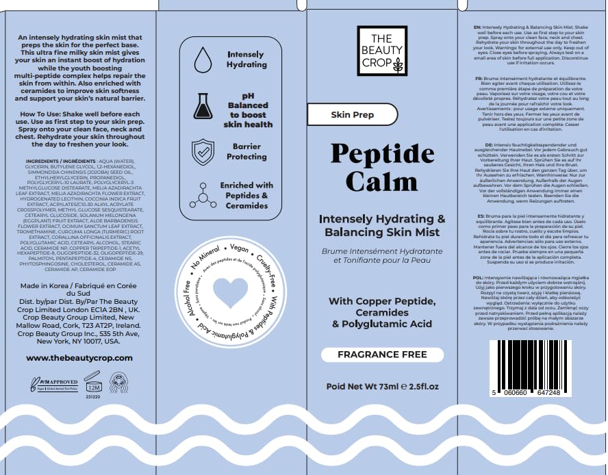 The Beauty Crop Peptide Calm Skin Mist - Hydrating & pH Balancing Face Mist - 100 ml
