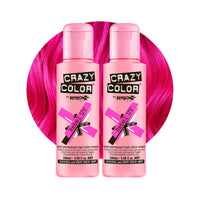 Crazy Color Vibrant Rebel UV Semi-Permanent Duo Hair Dye. Highly Pigmented Neon Pink Conditioning & Oil Nourishing Vegan Formula | No Bleach or Ammonia | 200ml