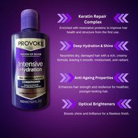 BVO Luxe Provoke Touch Of Silver Purple Shampoo & Conditioner Set (150ml x2) with Travel Brush – Brightens Blonde, Silver & Grey Hair Shampoo & Keratin Repair Conditioner for Brassiness