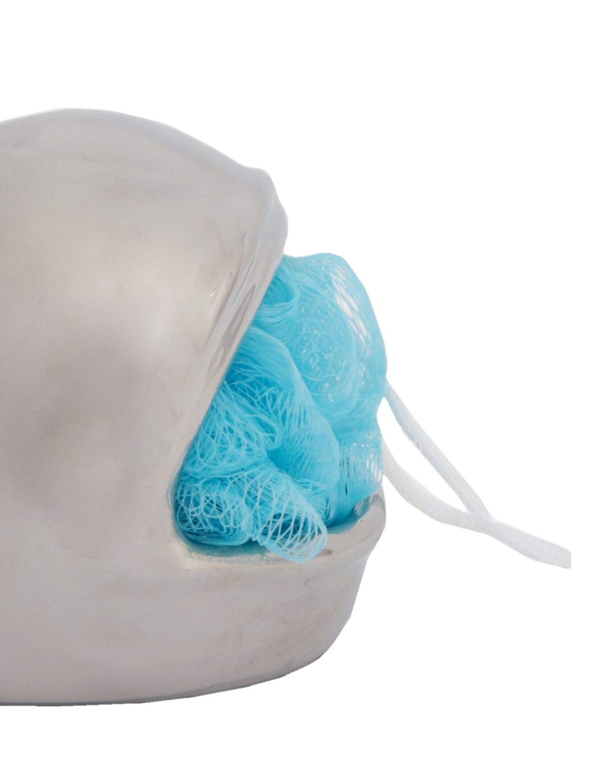 SiL Interiors SIL Interiors Dolomite Ceramic Whale Shape Bath Sponge Holder with Body Puff