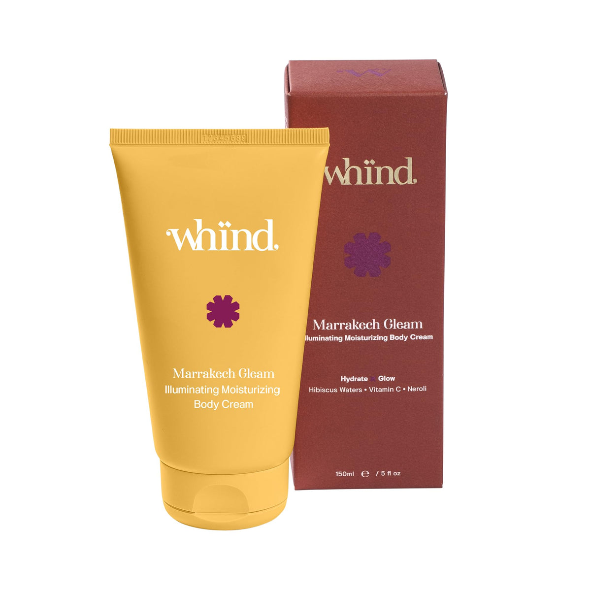 WHIND whind Marrakech Gleam Illuminating Body Cream – Jelly Body Butter Moisturizer that Instantly Hydrates and Nourishes with Vitamin C – 150ml