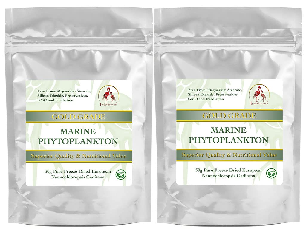 Lonjevitee.com Lonjevitee Phytoplankton - Gold Grade Marine Phytoplankton Pure Freeze Dried Powder - 2 x 30g Pouches