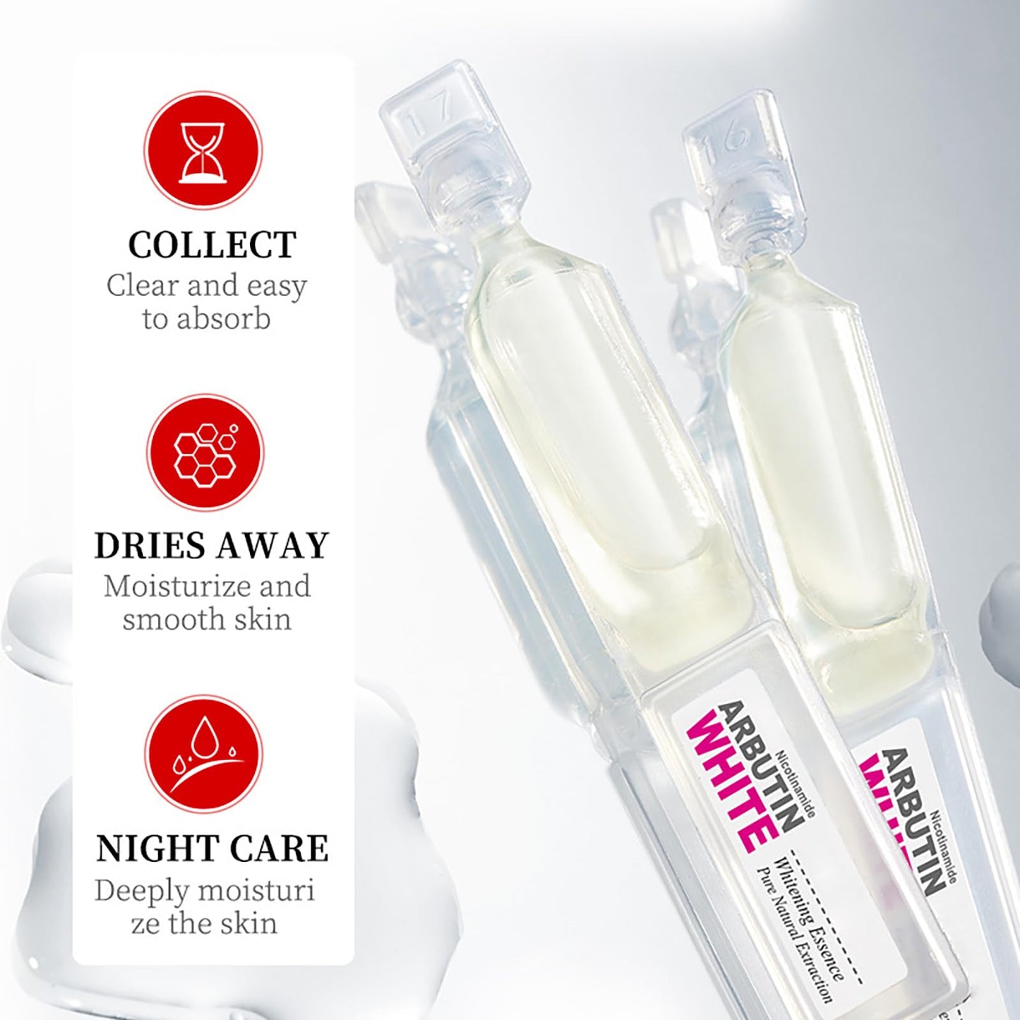 FresFresi Revive Your Skin with Niacinamide & Arbutin Serum - Deep Hydration, Anti-Aging & Firming for Men & Women. Reduces Wrinkles & Ideal for Microneedling. 15x1.5ml Bottles Included