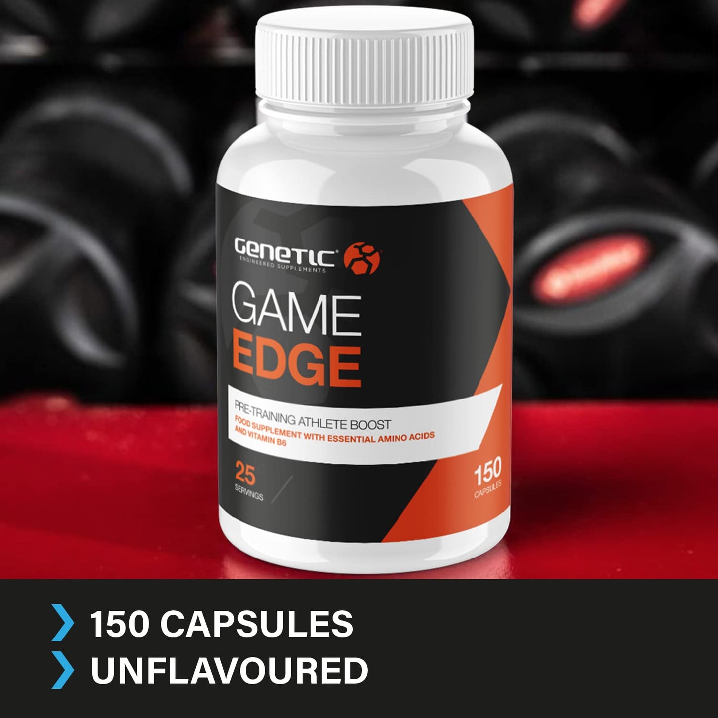 Genetic Engineered Supplements Concentration Supplement - Genetic Supplements - Game Edge - Pre-Workout Tablets - Brain Booster Supplements - Unflavoured - 150 Capsules