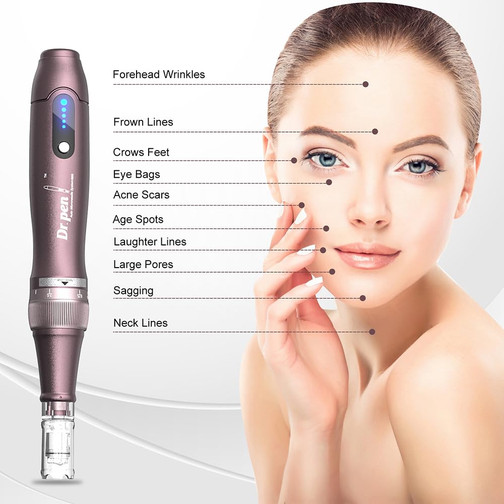 Bestauty Dr.pen A10 Microneedling Pen - Original Dr.pen Microneedling with 5Pcs Microneedling Cartridges(12/24/36/42/Nano-R), Professional Microneedling Improving Wrinkles Scars Hair Loss