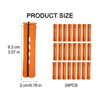 Hahhhha 24 Pieces Hair Perm Rods Cold Wave Rods,Perm Rods Set Medium Size Cold Wave Rods with Steel Pintail Comb Rat Tail Comb, Curly Rods Tools for DIY(orange)