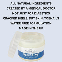 PediSalve Foot Cream Fast Relief Very Dry Feet Hard Skin. Cracked Heels Diabetic Foot Care, Eczema. Shea butter Vit E. Developed by Medical Doctor Marble Hill 100g