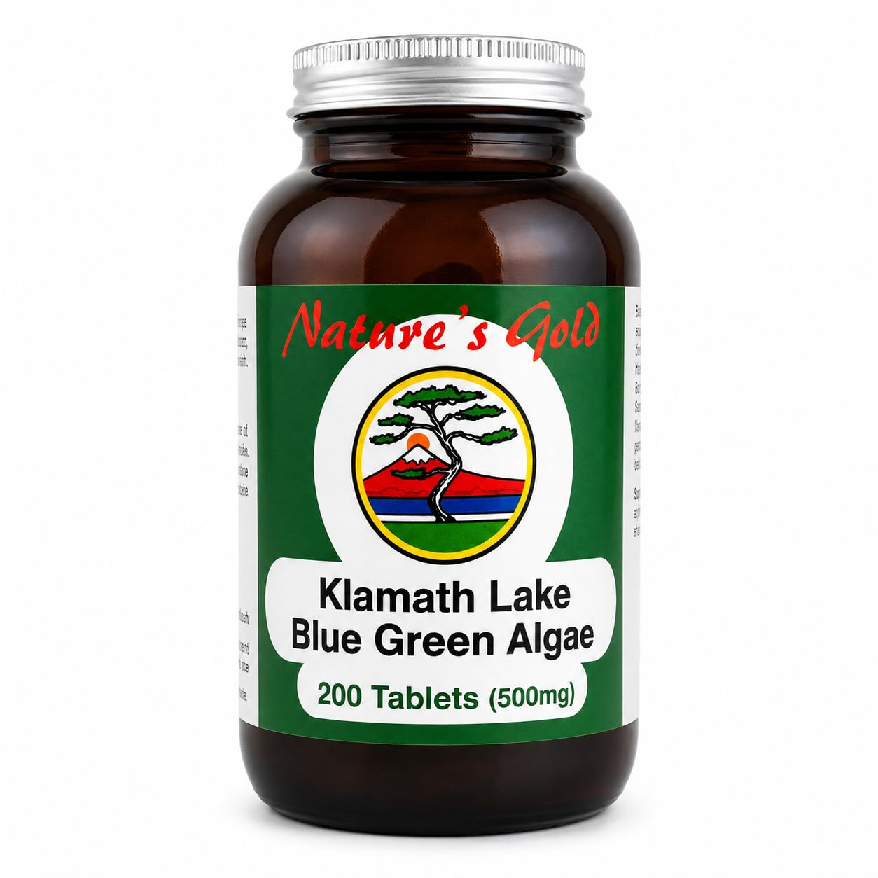 NATURE'S GOLD Nature’s Gold Klamath Lake Blue Green Algae 200 Tablets 500mg – Vegan. No Fillers. Tested for Purity