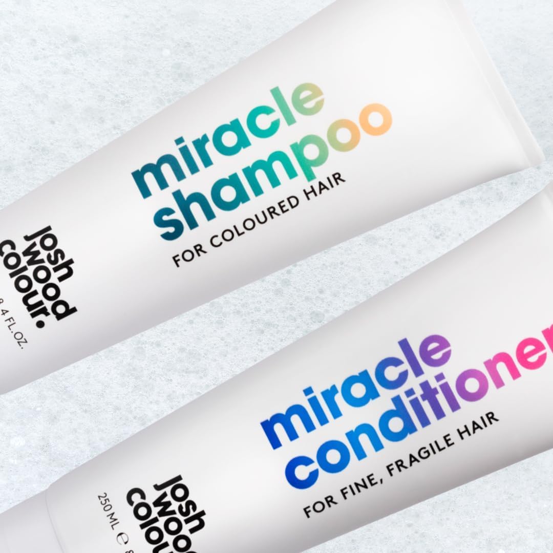 Josh Wood Colour Miracle Shampoo For Coloured Hair 250ml Sulfate-free, Reduces Colour Fade, Exceptional Shine, Long-lasting Vibrancy, For All Hair Types