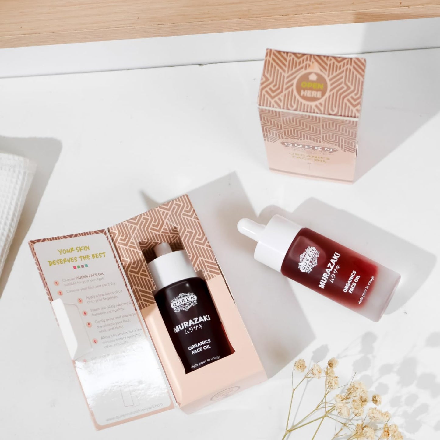 QUEEN NATURAL NEW YORK QUEEN MURAZAKI OIL: Ultimate Radiance-Luxurious Organic Murazki Face Oil for Deep Nourishment, Rejuvenation, and a Naturally Glowing Complexion