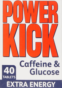POWERKICK Power Kick Extra Energy Caffeine & Glucose Tablets x 40