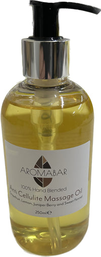 Aromabar Anti Cellulite Massage Oil 250ml Pump Dispenser with Grapefruit Lemon Juniper Fennel Pure Essential Oils