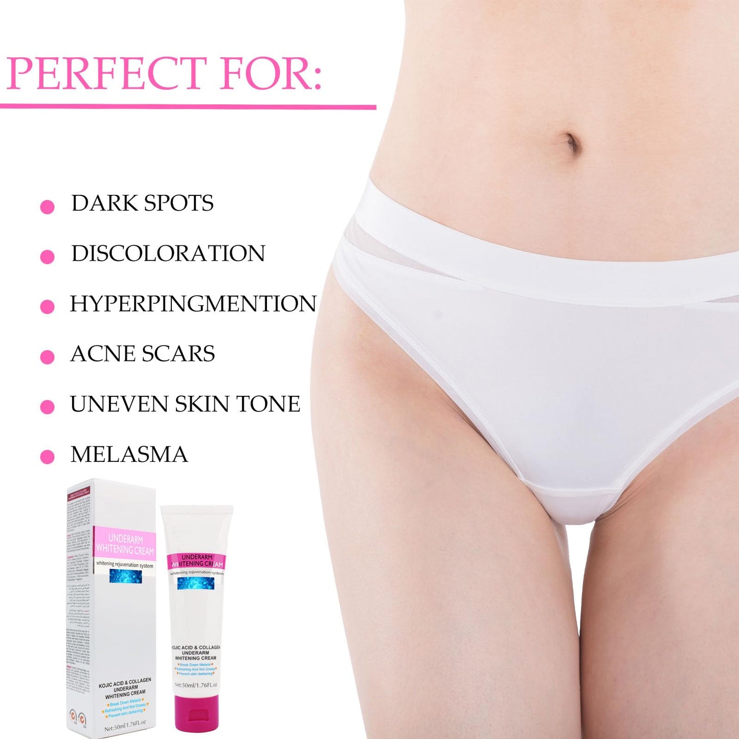 Ninnyi Armpit Cream, Moisture Dark Inner Skin Products for Thigh Knees Elbows Leg Bum