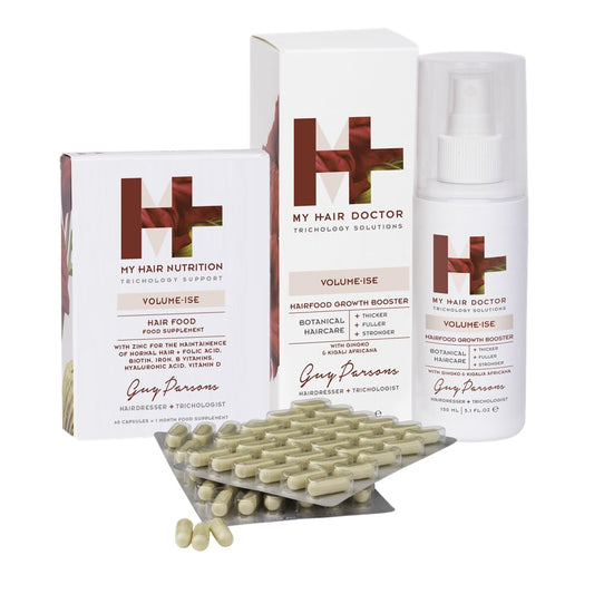 MY HAIR DOCTOR My Hair Doctor Volume-ise Hair Growth Booster (150ml) & Nutritional Supplements (60 Capsules) Set - Fine Hair Growth Serum & Hair Growth Vitamins Set - Hair Vitamins For Growth and Hair Loss Treatment