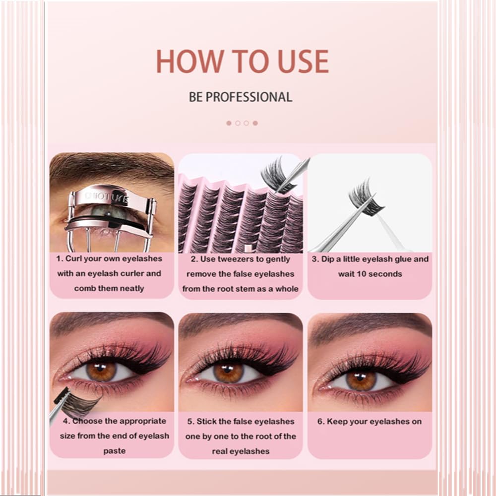 SIISTAS Lash Clusters, 120Pcs DIY Individual Eyelash Extenisons Natural Look D Curl Cluster eyelashes 8-16MM Reusable Individuals DIY at Home (#06)