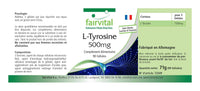 Fairvital | L-tyrosine 500mg - HIGH Dosage - 90 Capsules - Amino Acid