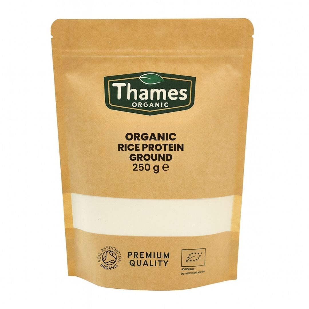 Thames Organic Organic Rice Protein Ground: Premium Plant-Based Protein for Health & Fitness Enthusiasts - Vegan-Friendly 500g