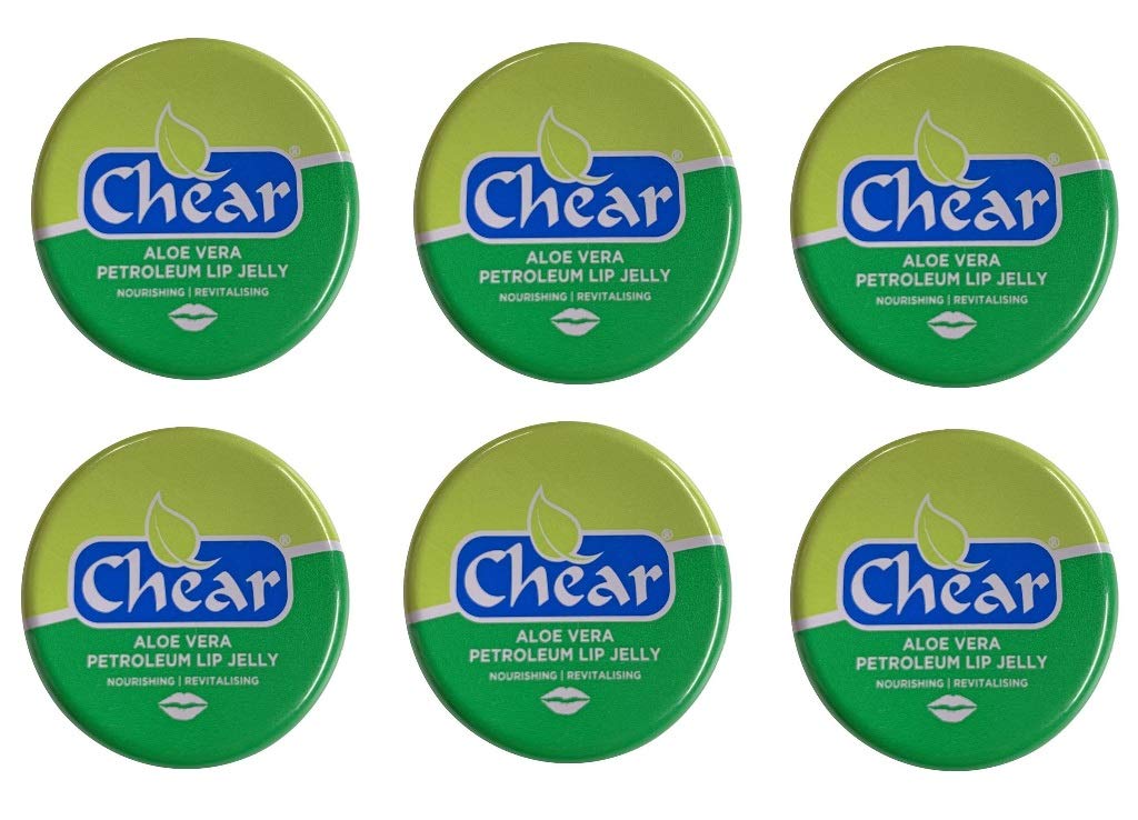 Chear Aloe Vera Petroleum Lip Jelly 20g (6 Pack) - Pocket Size - Multi Purpose
