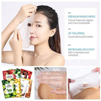 MOOYAM 8-pack Korean Skin Care Face Beauty Mask Sheet - Jojoba Oil, Green Tea, Vitamin C, Hyaluronic Acid, Shea Butter, Moisturising, Anti-Wrinkle, Brightening, Firming, Nourishing, Lightening 25ml/pc