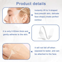 QianDanS 20 Pcs Facelift Tapes, V Face Sticker, Sagging Skin Firming Tapes, Invisible Face Lifting Patches for Tightening Sagging Skin Around Neck, Eyes & Jowl (Clear)