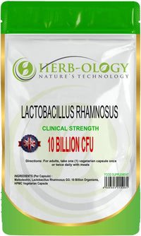 Herb-Ology Lactobacillus Rhamnosus | High Strength Vegetarian Capsules, 10 Billion CFU | Probiotic Tablets | Non-GMO, Suitable for Vegans & Manufactured in The UK (30 Capsules)