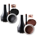 Mikloven Eyeliner Pot - High Matte Cream Gel Eyeliner in Black & Brown: Long-Lasting Waterproof Smudge-Proof Gel Formula with Fine Tip Brush, Ideal for Precise Lines, Mature Skin and All-Day Wear