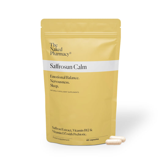 The Naked Pharmacy | Saffrosun Calm | Emotional Balance | Fatigue & Menopause | with Vitamin B12 | High Strength | Natural No Additives | Vegan | 60 Capsules