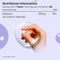 WeightWorld Selenium Supplements 200mcg - 365 Tablets - 1 Year Supply - Bioavailable Sodium Selenite Form - 1-a-Day - Small in Size (6mm) - Vegan & Non-GMO Selenium Tablets