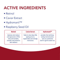 Novaclear RETINOL Rejuvenating Night Serum, Anti-Wrinkle & Anti-Aging Treatment - Visibly Reduces Fine Lines, Skin Firming Serum for Face, with Caviar, Hydromanil and Raspberry seed oil.