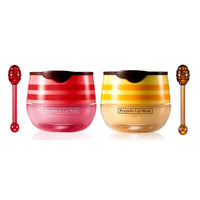 GEEWHILE Lip Sleeping Mask Lip Mask Skincare Lip Balm Set,2 Pcs Honey+Strawberry Bee Balm Moisturizing Lip Mask for Day&Night Lip Care,Repair,Prevent Dry Crack,Lip Line Reducing,Clearing Dead Skin