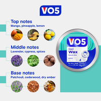 VO5 Gel Wax, Hair Styling Product for Flexible Hold & Definition, Reworkable Texture, Soft Shine Finish, Non-Greasy, Ideal for Short Hair, 75ml