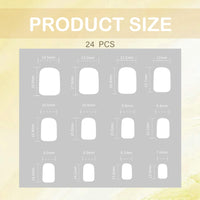 ewku 24Pcs Square Fake Nails French Short, 12 Sizes Full Cover False Nails with glue with Glue Acrylic Nail Kit - Full Cover Glue on Nails for Women Girls Nail Art Manicure Decorations