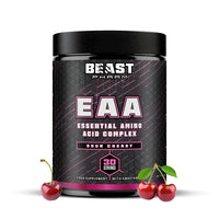 Beast Pharm EAA Amino Acids, 30 Servings Enhanced BCAA Powder | Sour Cherry