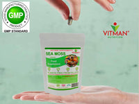 VitMan Nutrition Sea Moss Capsules, 60x Natural Irish Sea Moss Food Supplement, Gluten Free, Sugar Free, GMO Free, Vegan