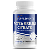 X supplements X Supplements Potassium Citrate Capsules | 600mg Per Serving | 60 Vegan Capsules | 2 Month Supply | High Strength Potassium Supplements for Kidney Health | Muscle & Nerve Function