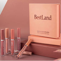 HQDA 6 Pcs Matte Liquid Lipstick Set Nude Lip Gloss Non-Stick Cup Not Fade Waterproof Long Lasting Lip Sticks Gift For Make Up Women (Set C)