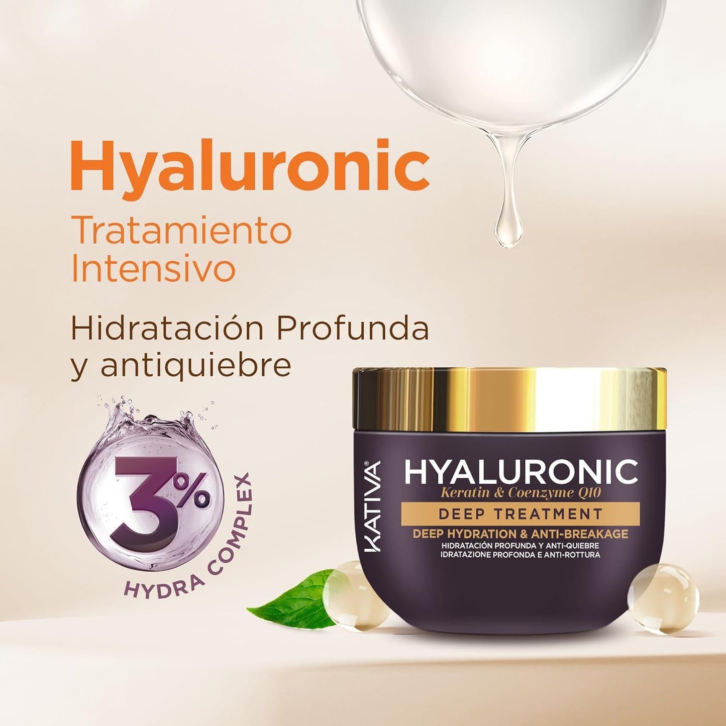 KATIVA Hyaluronic Keratin and coenzyme Q10 deep Treatment, 300 ml