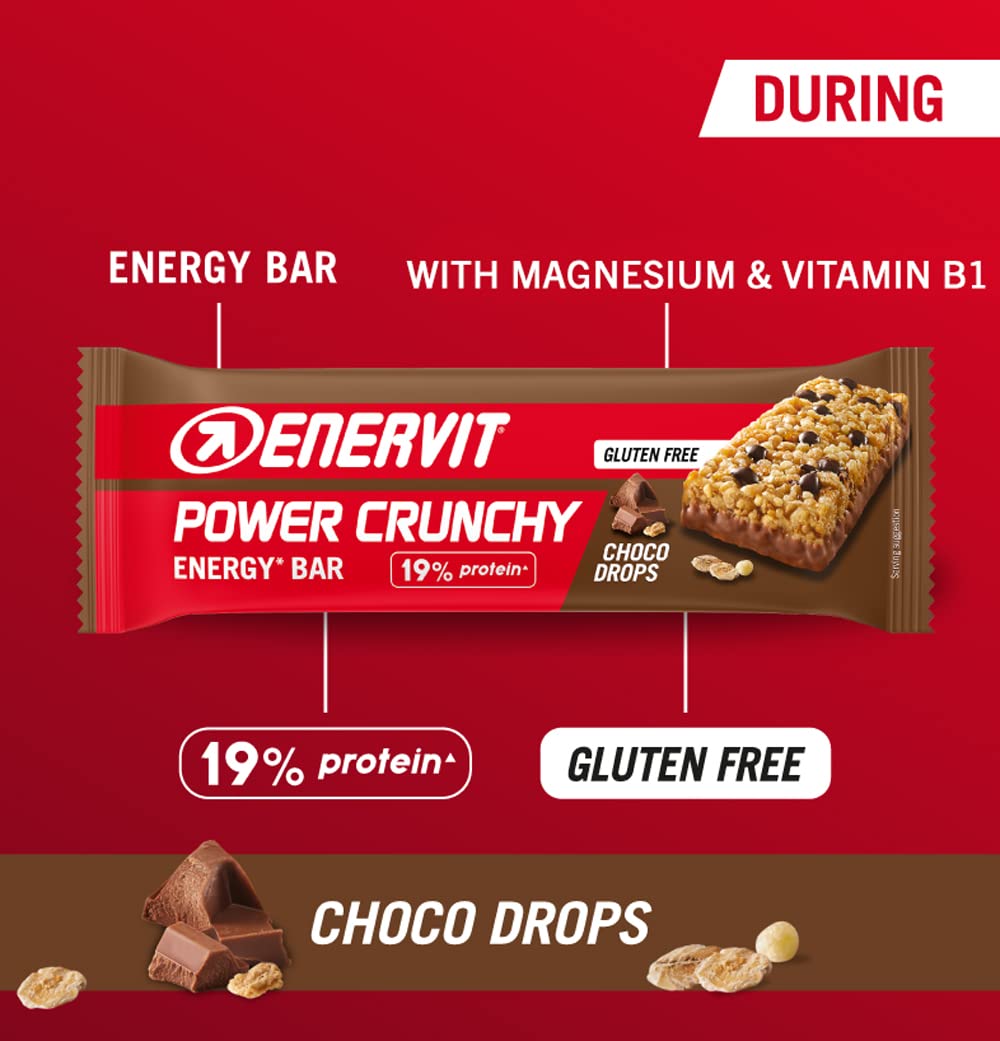 Enervit Power Crunchy Energy Bar (Choco Drops, 12 x 40g)
