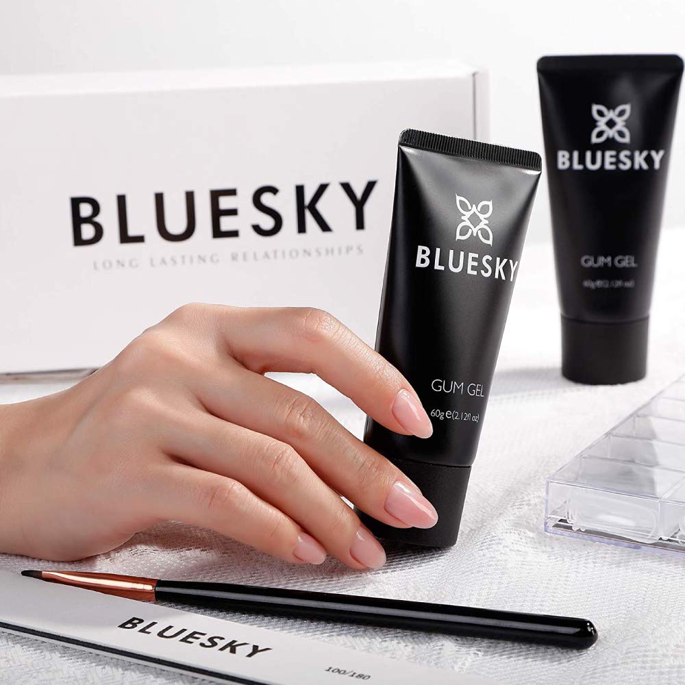 BLUESKY Bluesky Poly Gel/Gum Gel (UV/LED Gel Nail Polish) For Poly Gel Nail Kit, Clear, 60 g